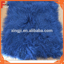 Real Tibet Lamb Skin, Blue Color Lamb Fur Plate